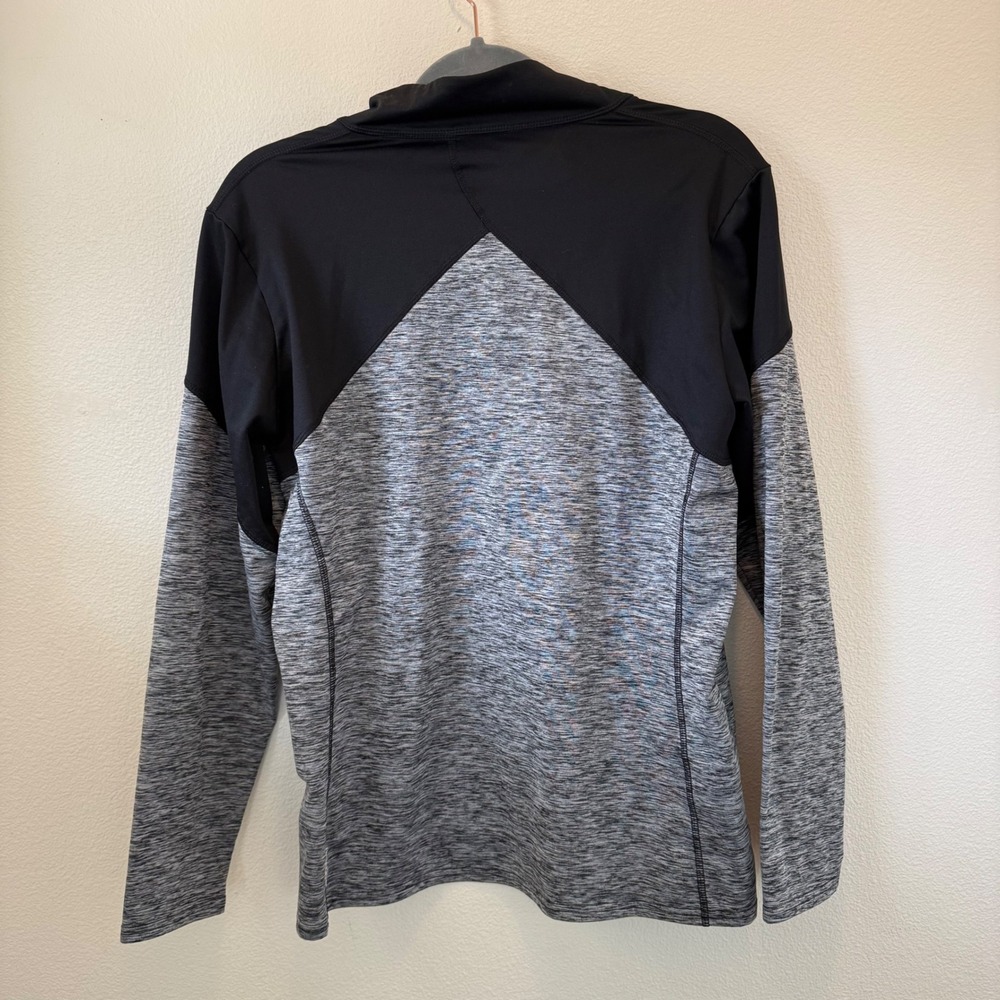 Eddie Bauer Womens XL Gray Black Space Dye Quarter Zip‎ Performance Pullover Top - Picture 5 of 10